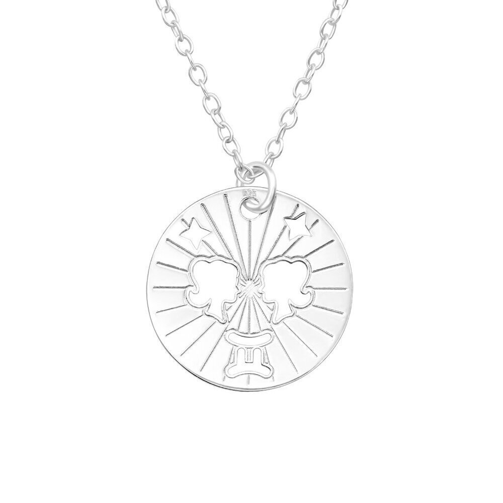 Sterling Silver Gemini Necklace Minimalist Zodiac Pendant